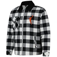 Unisex The Wild Collective Black/White WNBA Gear Flannel Full-Zip Shacket