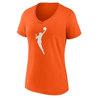 Women's Fanatics Orange WNBA Logo V-Neck T-Shirt