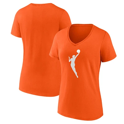 Women's Fanatics Orange WNBA Logo V-Neck T-Shirt