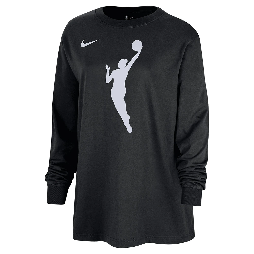 T-shirt oversize à manches longues et logo Jumpwoman Nike WNBA noir pour femme