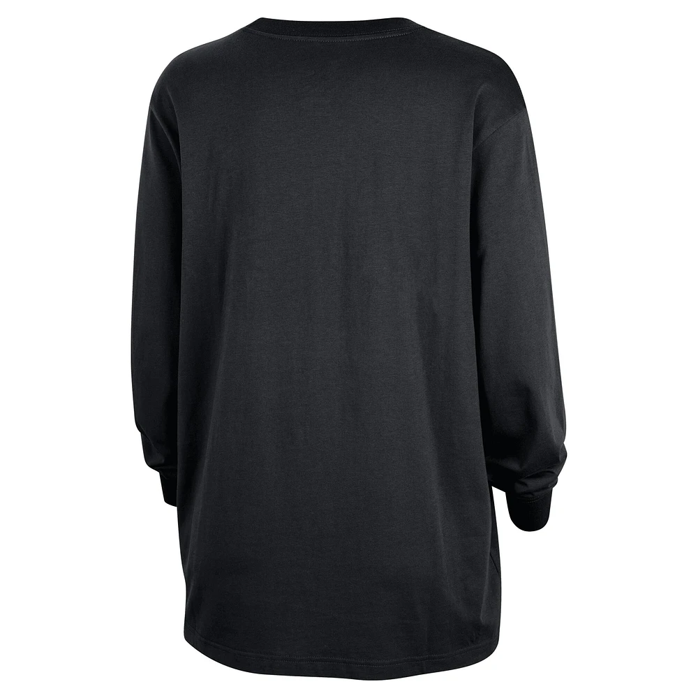 T-shirt oversize à manches longues et logo Jumpwoman Nike WNBA noir pour femme