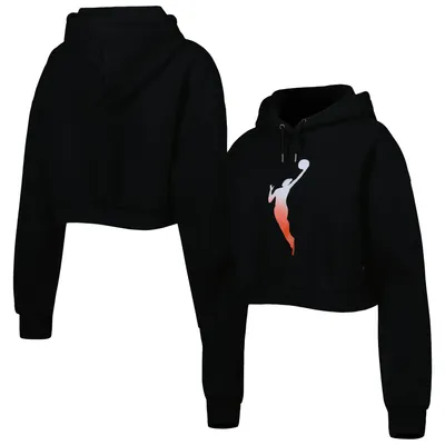 WNBA The Wild Collective Women's Logowoman Cropped Pullover Hoodie - Black