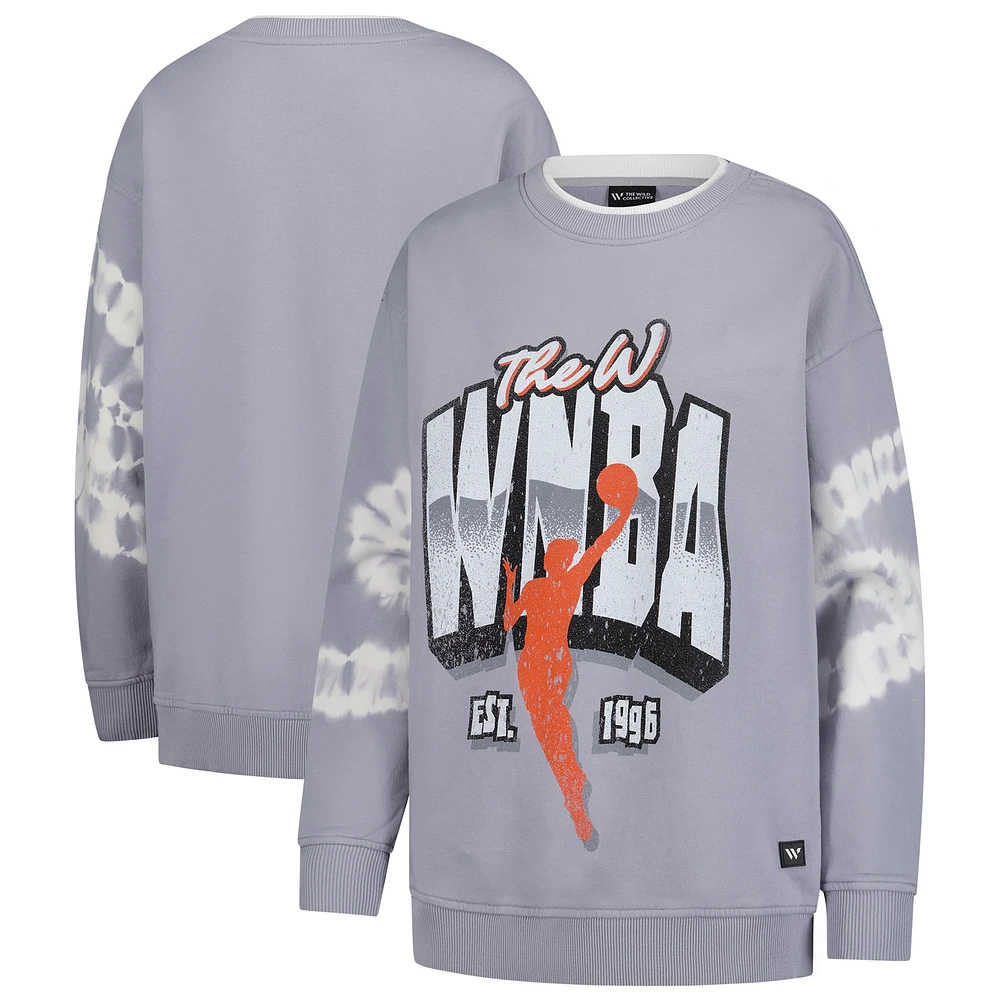 Women's The Wild Collective  Gray WNBA Double Collar Fleece Pullover Sweatshirt