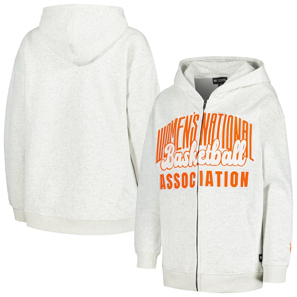 Women's The Wild Collective Heather Gray WNBA Washed Full-Zip Hoodie