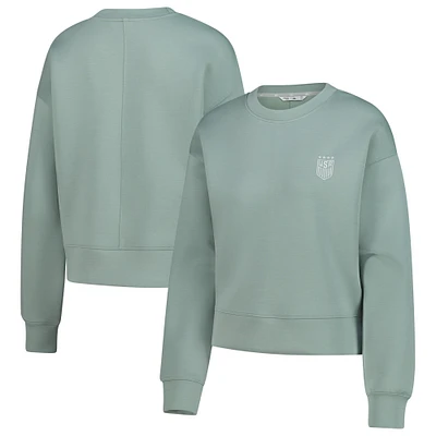 Sweat-shirt ras du cou en éponge de luxe pour femme V110850 USWoSoc CT4 US Soccer LVE S25 SWTLADCRW 00US03E10147V02001UIBGGRN