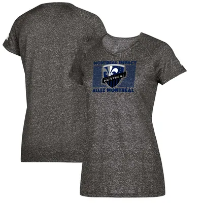 Montreal Impact adidas Women's Boxed Middle Performance V-Neck T-Shirt - Heathered Gray