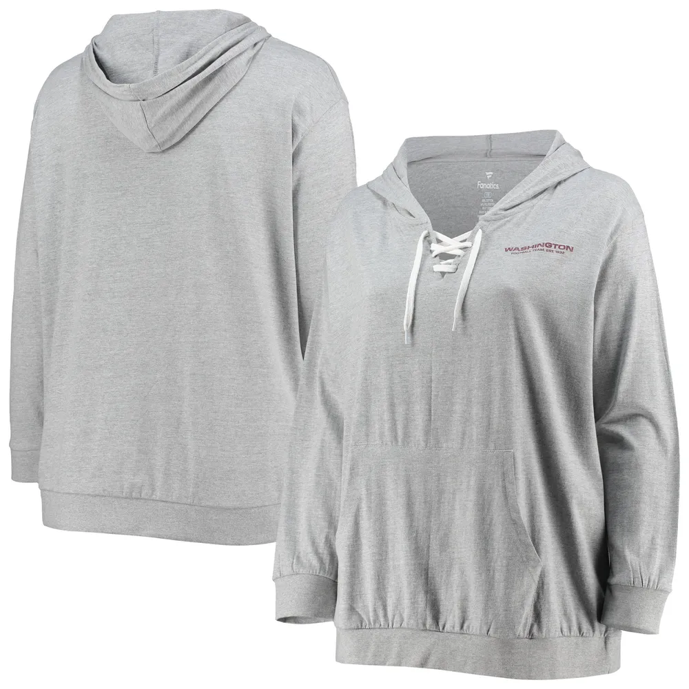 Men's Buffalo Bills '47 Heather Gray Gridiron Lace-Up Pullover Hoodie