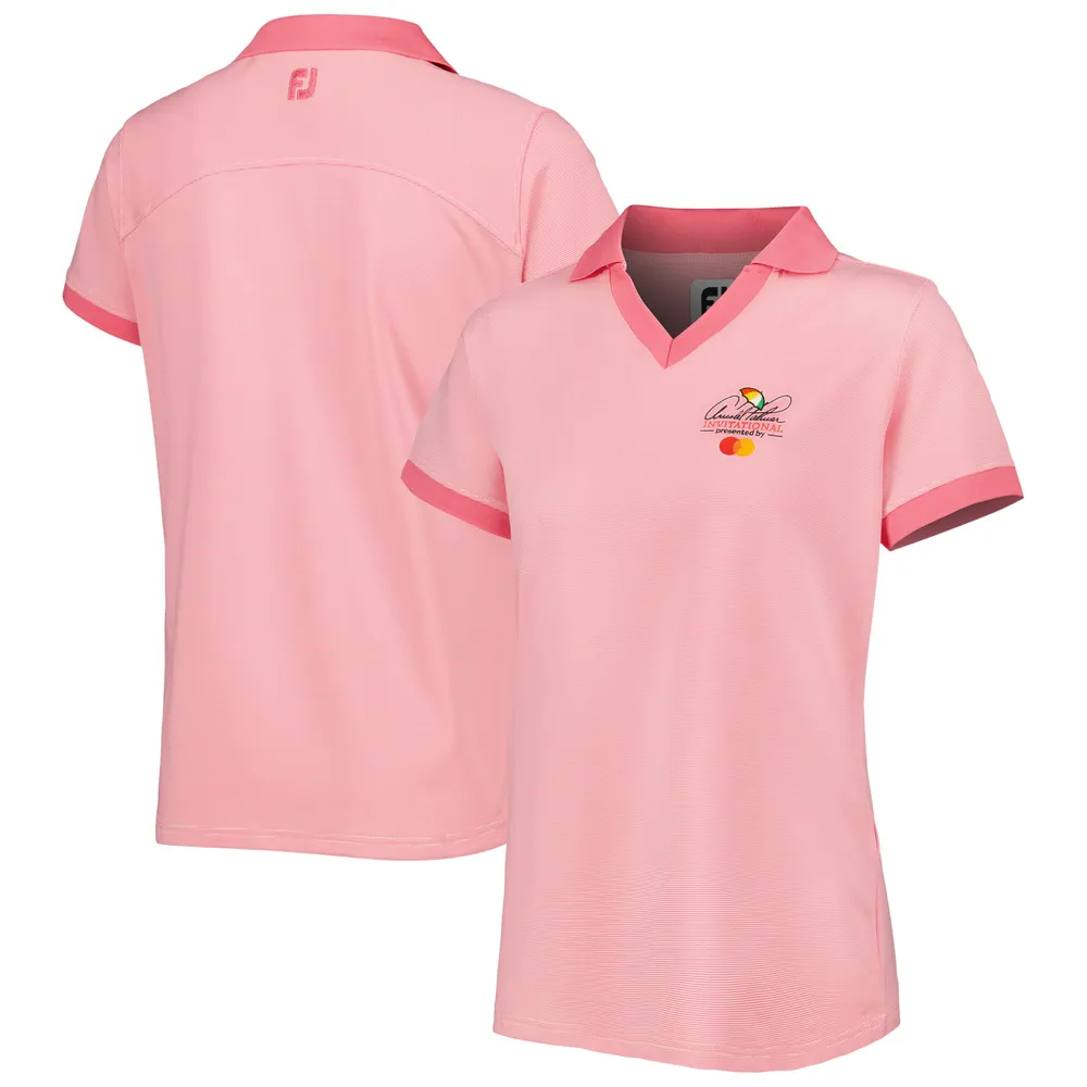 Polo FootJoy pour femme rose Arnold Palmer Invitational stretch fil d'écosse bout à col en V