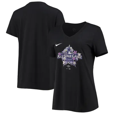 Nike Women's 2021 MLB All-Star Game Floral V-Neck T-Shirt - Black
