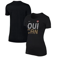 T-shirt de performance l'équipe nationale féminine du Canada Nike pour femmes - Noir We Can