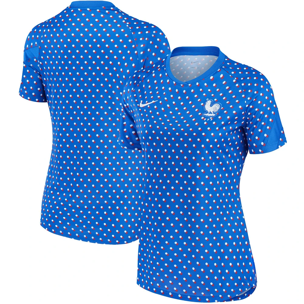 Women's Nike Blue France National Team 2022/23 Away Pre-Match Performance Top