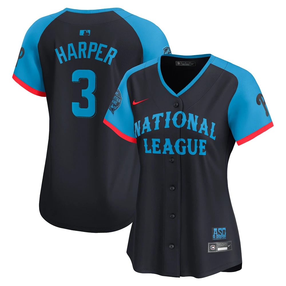 Maillot de joueur Nike Bryce Harper Navy National League 2024 MLB All-Star Game Limited pour femme