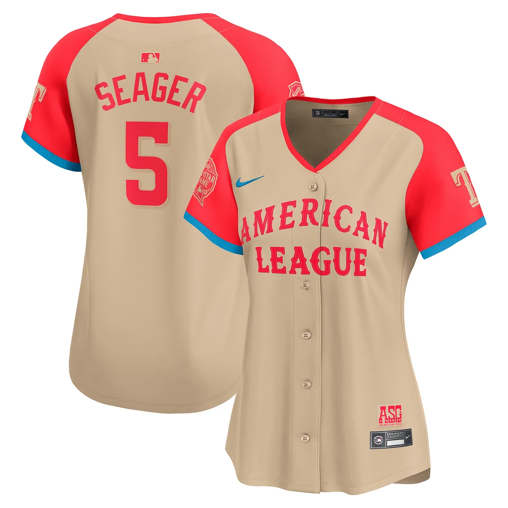 Maillot de joueur Nike Corey Seager crème la Ligue américaine 2024 MLB All-Star Game Limited pour femme