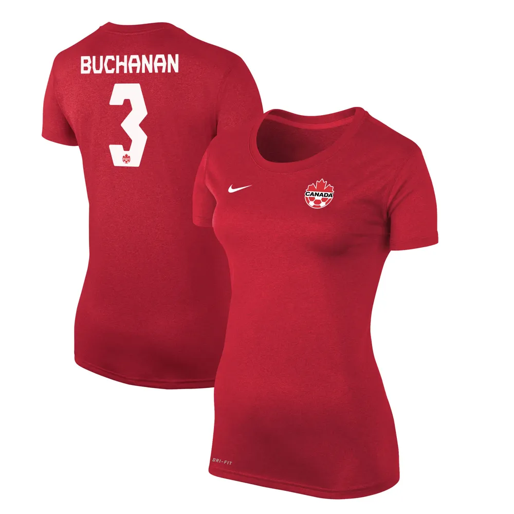 Women's Nike Kadeisha Buchanan Red Canada Soccer - Legend Name & Number T-Shirt