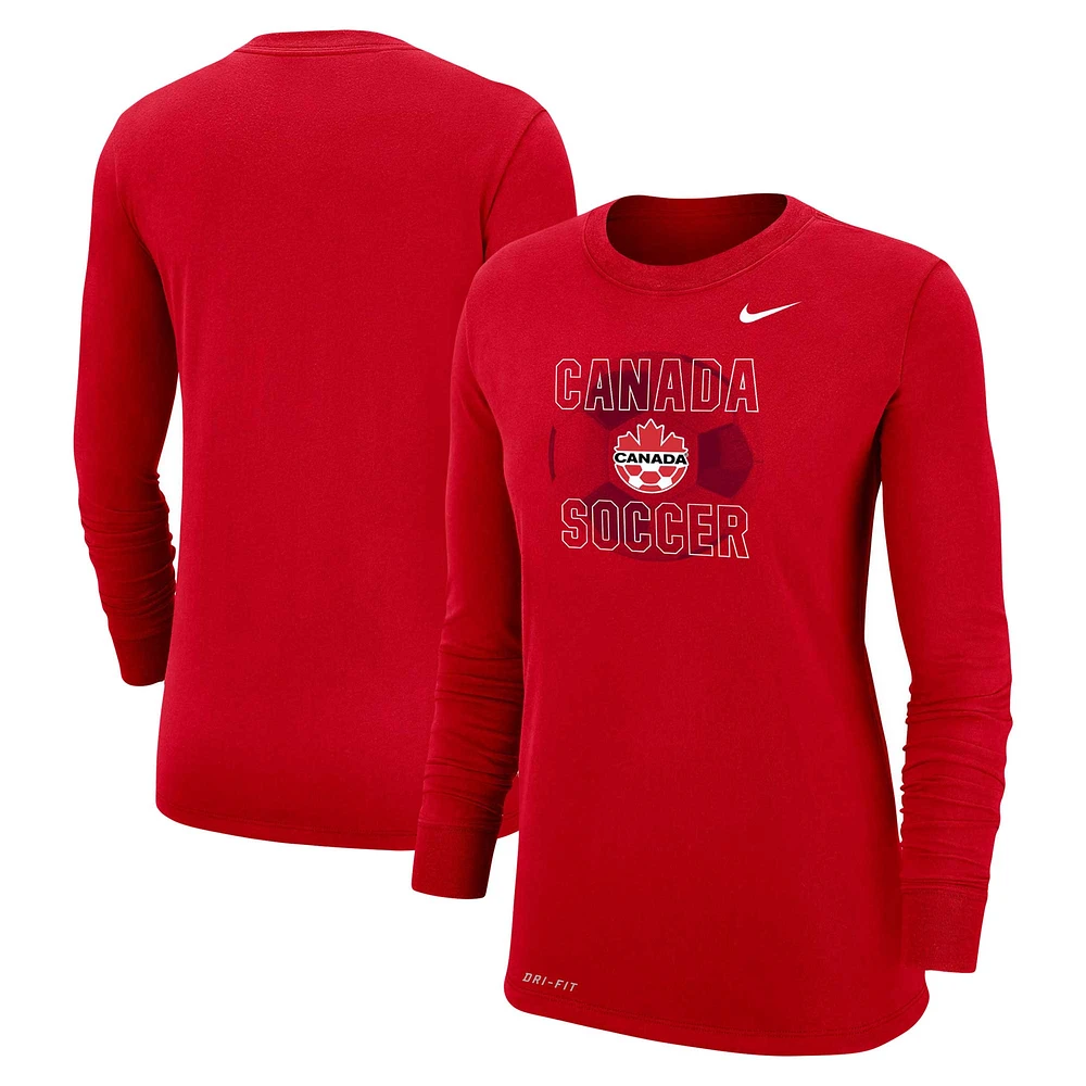 Women's Nike Red Canada National Team Performance Long Sleeve T-Shirt