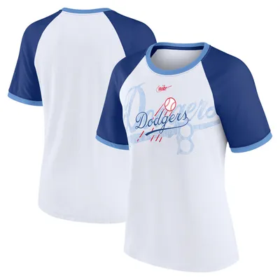 Nike Women's Kansas City Royals Light Blue Tri-Blend 3/4-Sleeve Raglan  T-Shirt