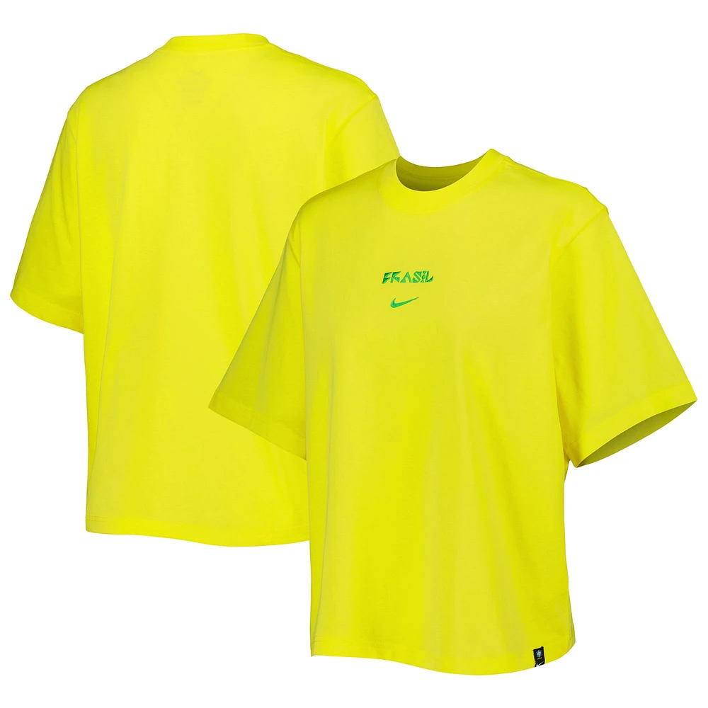 Women's Nike Yellow Brazil National Team Fearless Top