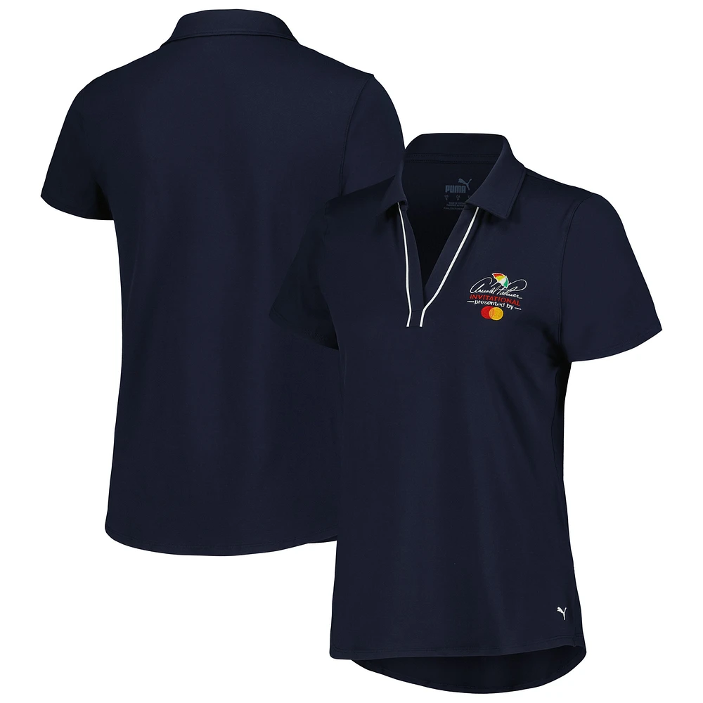 Women's Puma Navy Arnold Palmer Invitational Piped CLOUDSPUN Polo