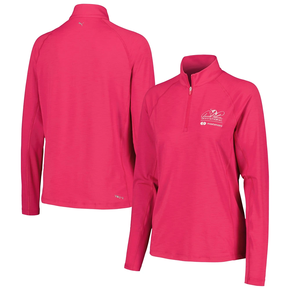 Women's Puma Pink Arnold Palmer Invitational YOU-V Raglan Quarter-Zip Jacket