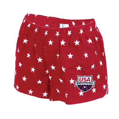 USA Swimming Women's Star Print Pajama Shorts - Red