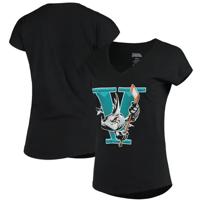 San Jose Barracuda Stitches Women's Prepare V-Neck T-Shirt - Black