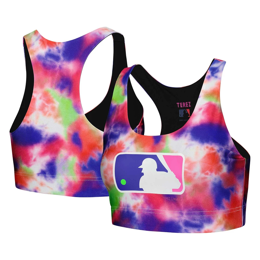 Women's Terez MLB Batterman Neon Tie-Dye Hi-Shine Bra