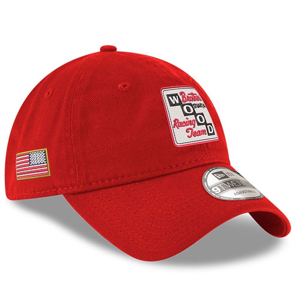 Men's New Era Scarlet Wood Brothers Racing Enzyme Washed 9TWENTY Adjustable Hat