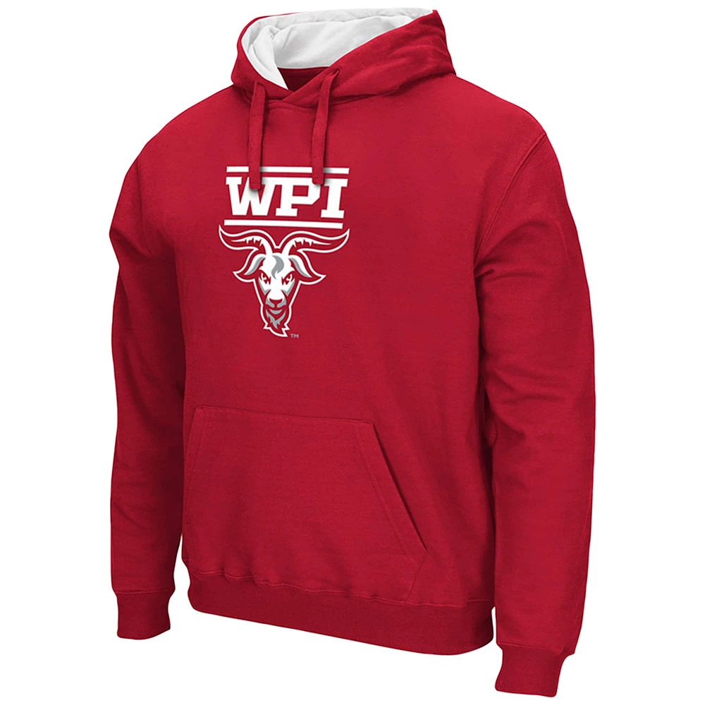 Men's Colosseum Red Worcester Polytechnic Institute Engineers Arch & Logo 3.0 Pullover Hoodie