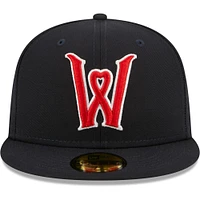Men's New Era Navy Worcester Red Sox Authentic Collection 59FIFTY Fitted Hat