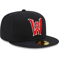 Men's New Era Navy Worcester Red Sox Authentic Collection 59FIFTY Fitted Hat