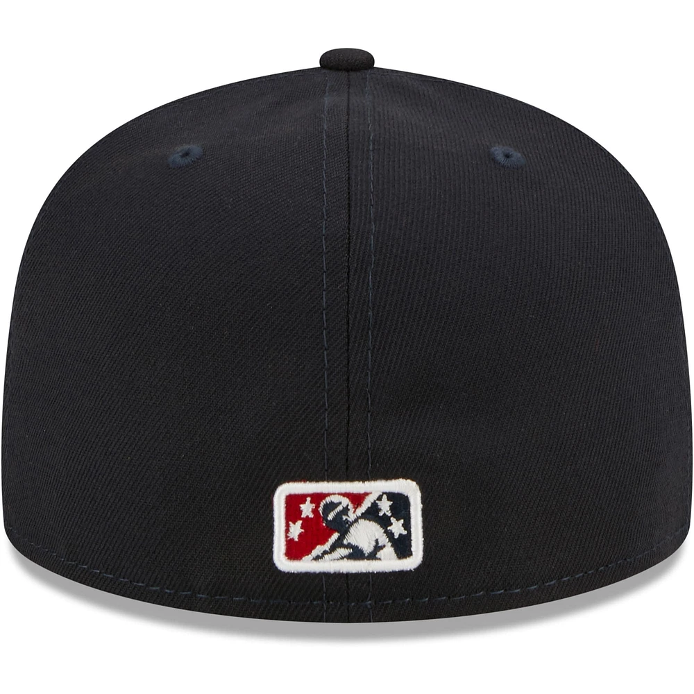 Men's New Era Navy Worcester Red Sox Authentic Collection 59FIFTY Fitted Hat