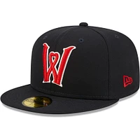 Men's New Era Navy Worcester Red Sox Authentic Collection 59FIFTY Fitted Hat