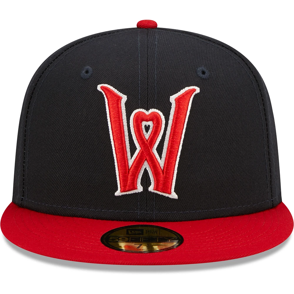 Casquette ajustée New Era Worcester Red Sox Authentic Collection Team Alternate 59FIFTY pour homme, bleu marine