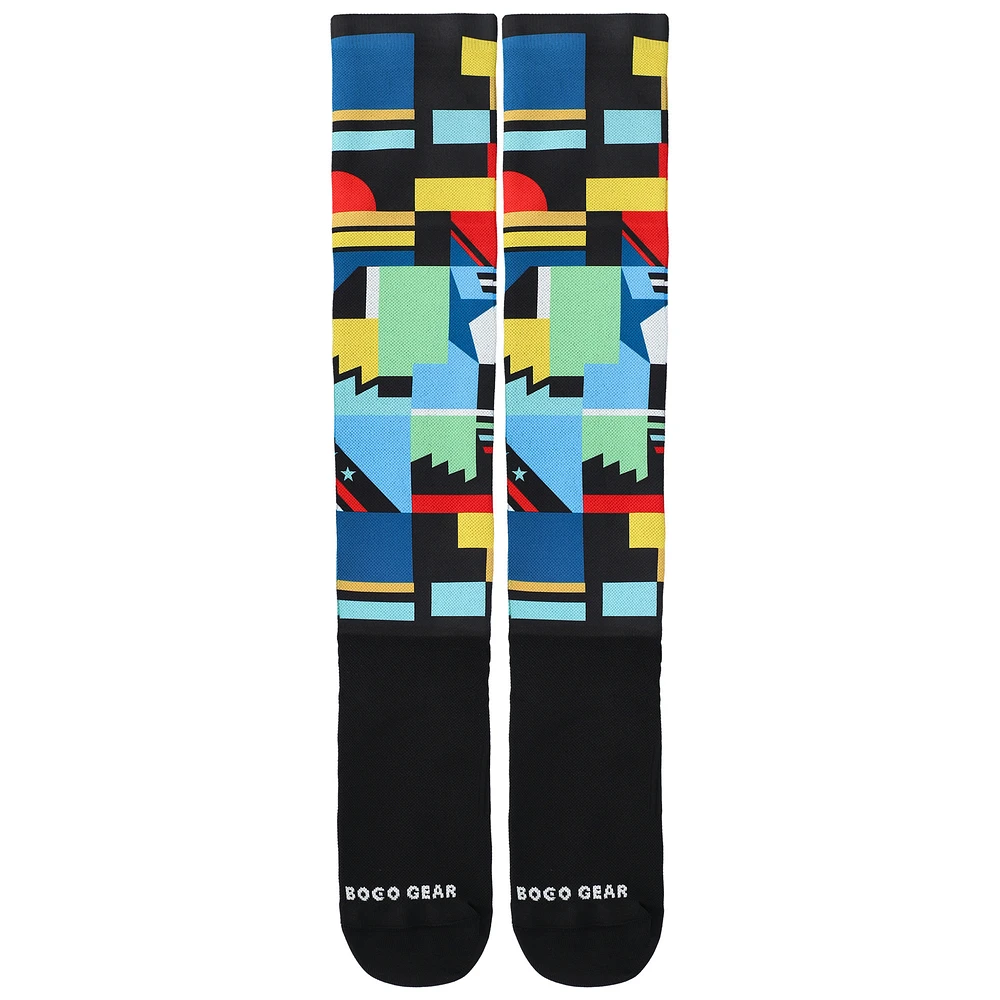 Chaussettes de compression unisexes noires BOCO Gear World Marathon Majors Star Chaser