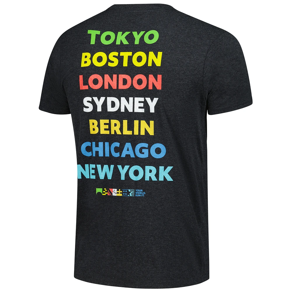 Unisex Sportiqe  Black World Marathon Majors T-Shirt