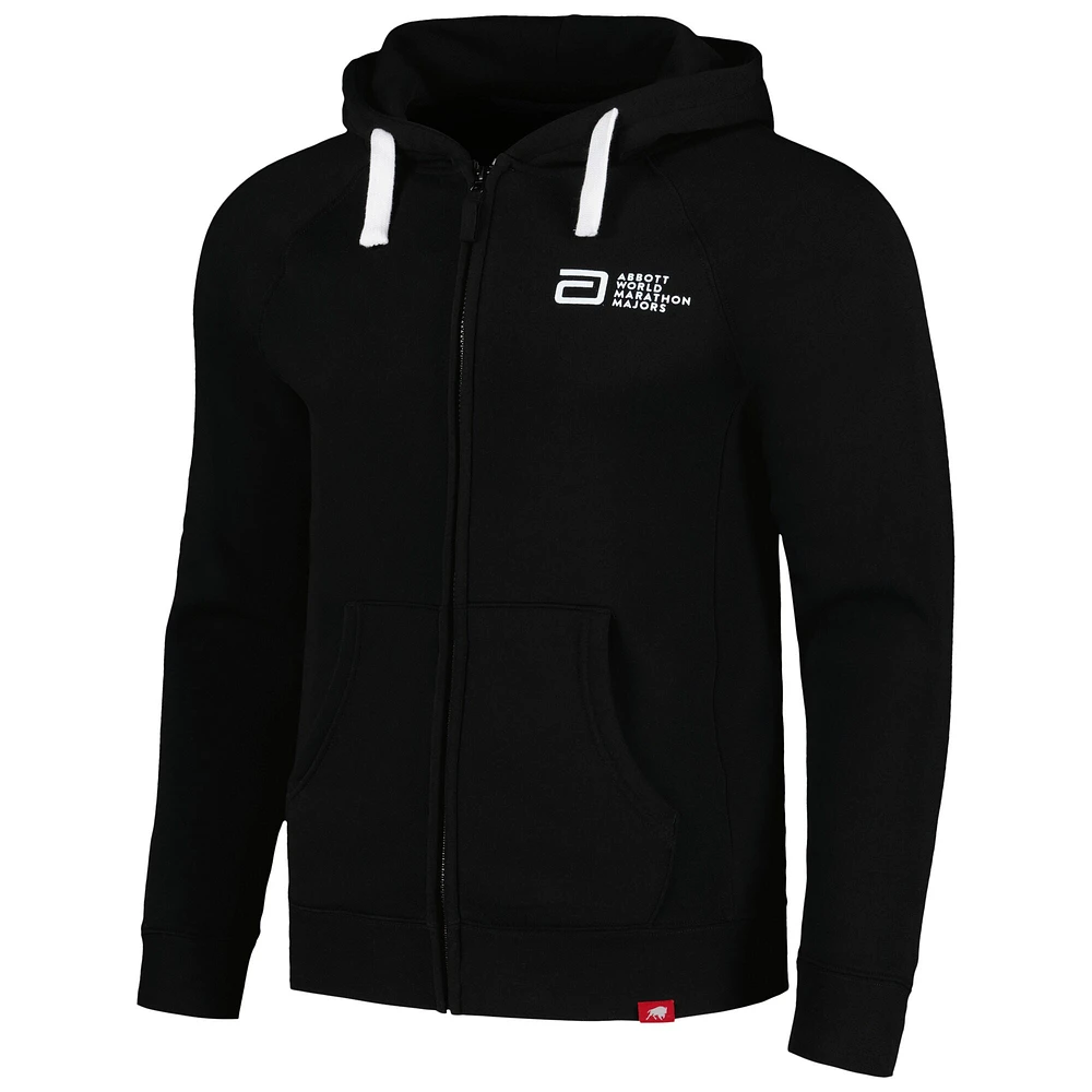 Unisex Sportiqe Black Abbott World Marathon Majors Heywood Raglan Full-Zip Hoodie