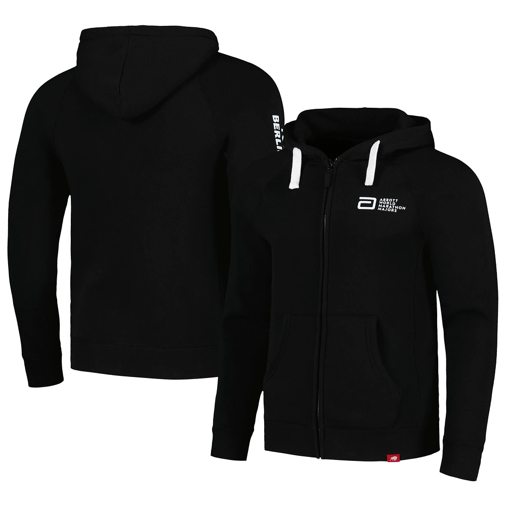 Unisex Sportiqe Black Abbott World Marathon Majors Heywood Raglan Full-Zip Hoodie