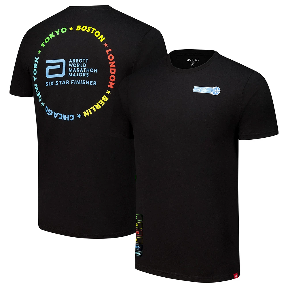 Unisex Sportiqe Black World Marathon Majors Finisher Bingham Tri-Blend T-Shirt