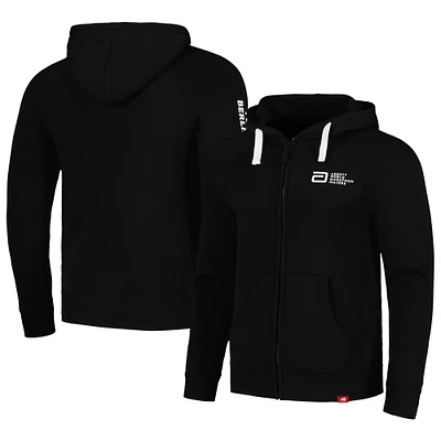 Unisex Sportiqe Black World Marathon Majors Heywood Raglan Full-Zip Hoodie