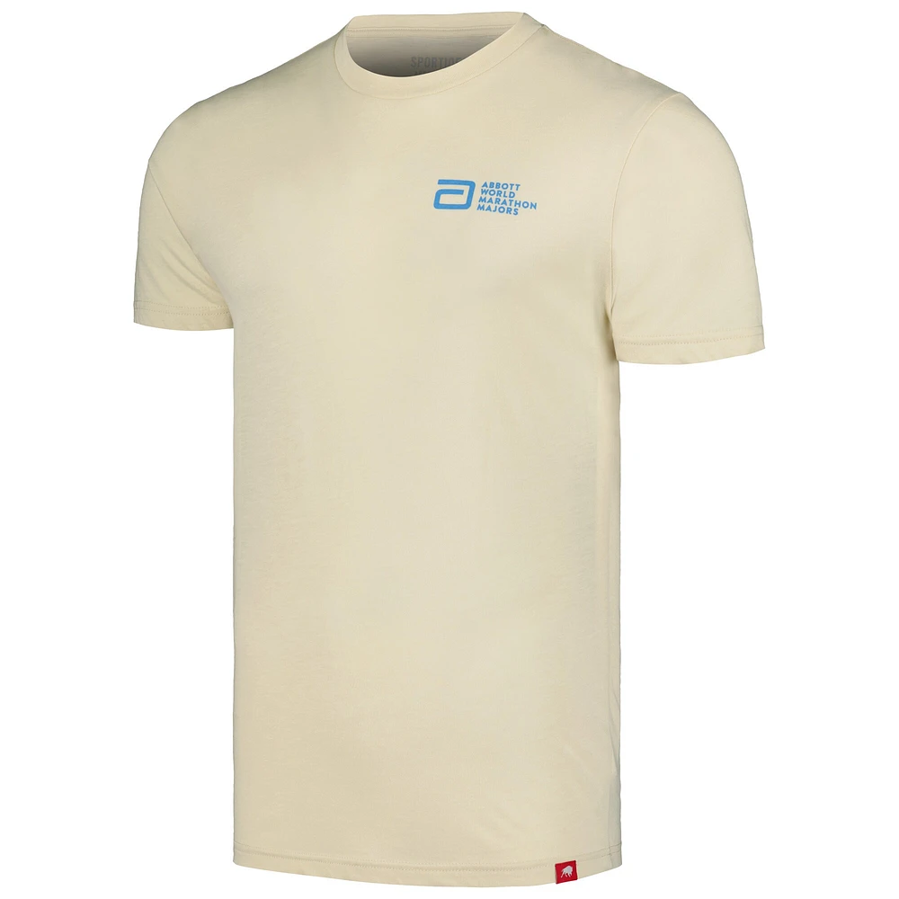 T-shirt unisexe Sportiqe crème Abbott World Marathon Majors Tri-Blend