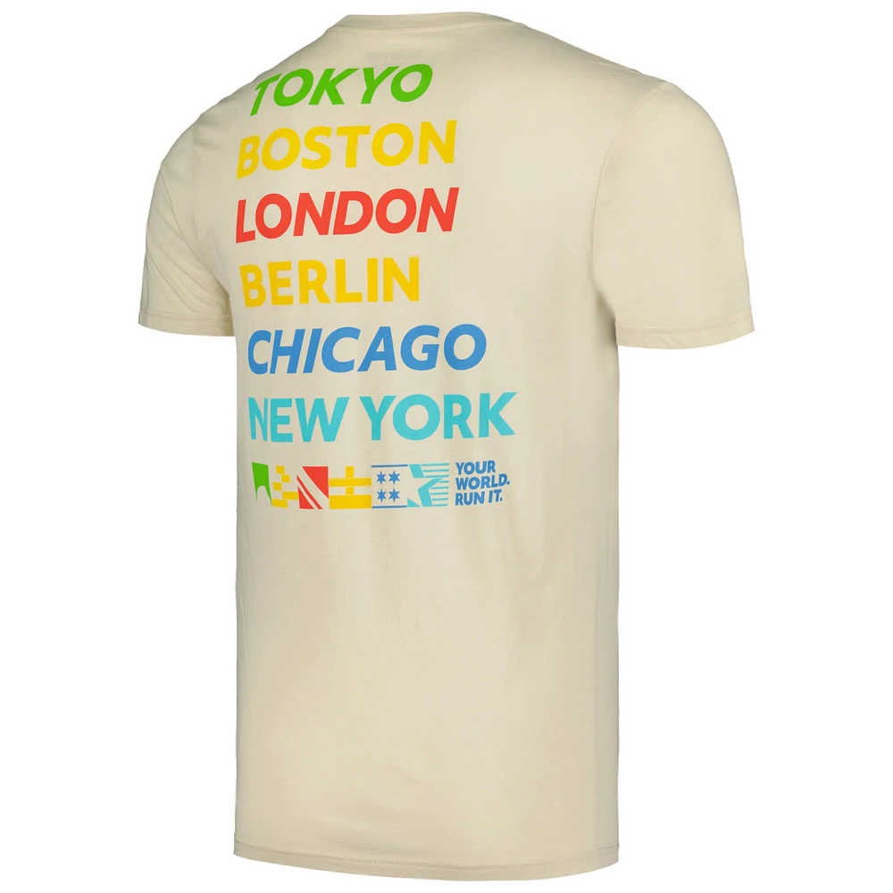 T-shirt unisexe Sportiqe crème Abbott World Marathon Majors Tri-Blend