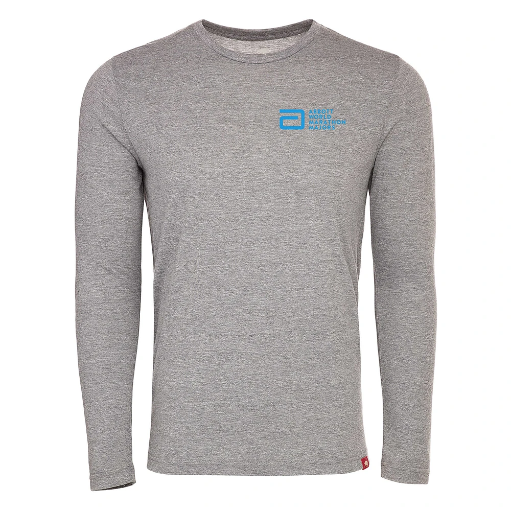 Unisex Sportiqe Heather Gray Abbott World Marathon Majors Comfy Long Sleeve Tri-Blend T-Shirt