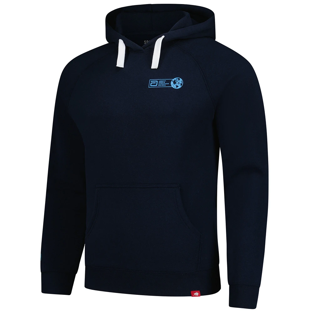 Sweat à capuche unisexe Sportiqe bleu marine Abbott World Marathon Majors Six Star Finisher Olsen Tri-Blend