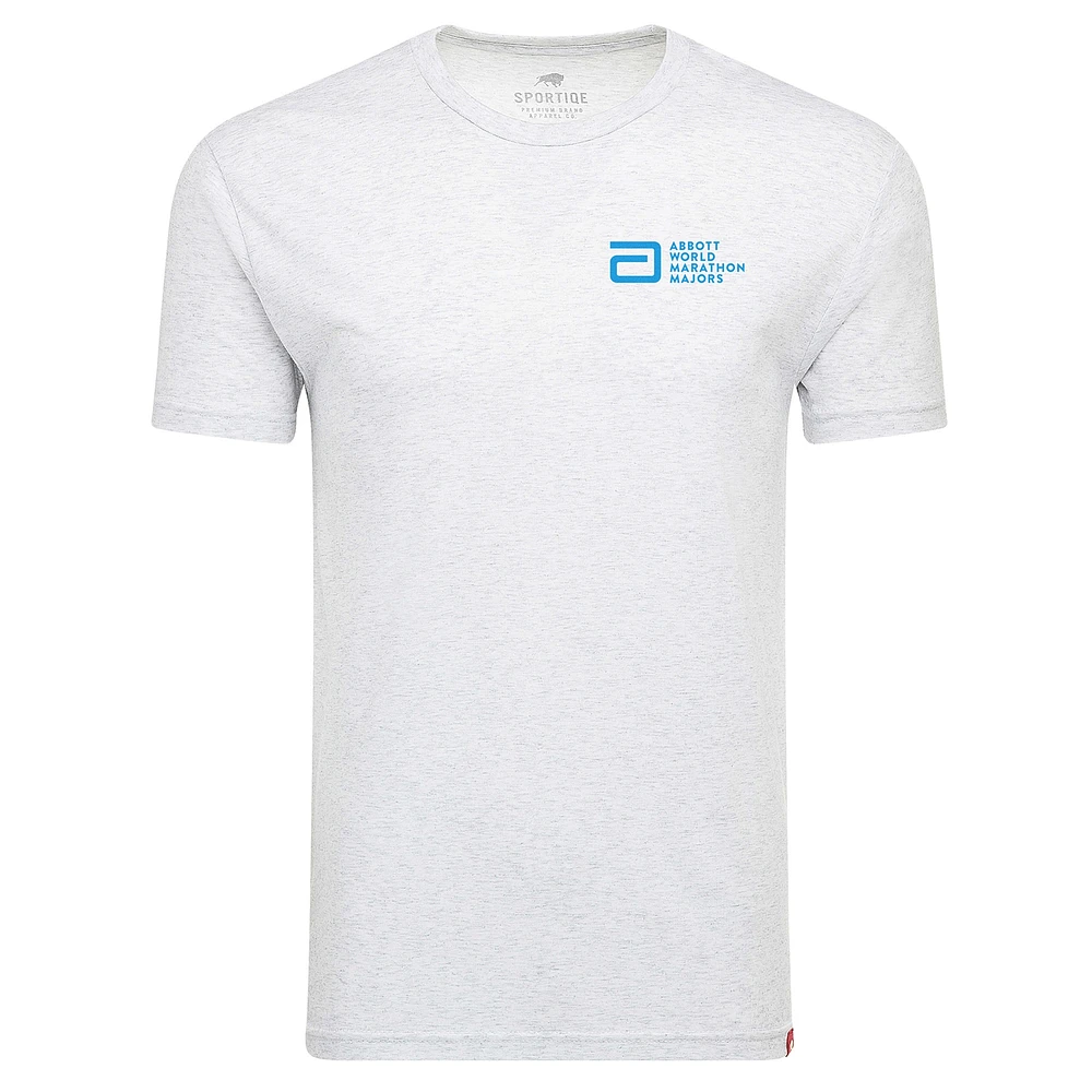 Unisex Sportiqe White Abbott World Marathon Majors Comfy Tri-Blend T-Shirt