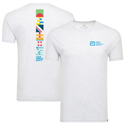 Unisex Sportiqe White Abbott World Marathon Majors Comfy Tri-Blend T-Shirt