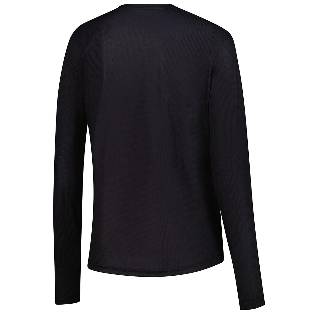 T-shirt à manches longues noir pour femme Abbott World Marathon Majors 7 City