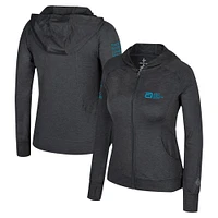 Women's Colosseum Black World Marathon Majors Aflame Recycled Hoodie Full-Zip Jacket