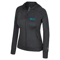 Women's Colosseum Black World Marathon Majors Aflame Recycled Hoodie Full-Zip Jacket