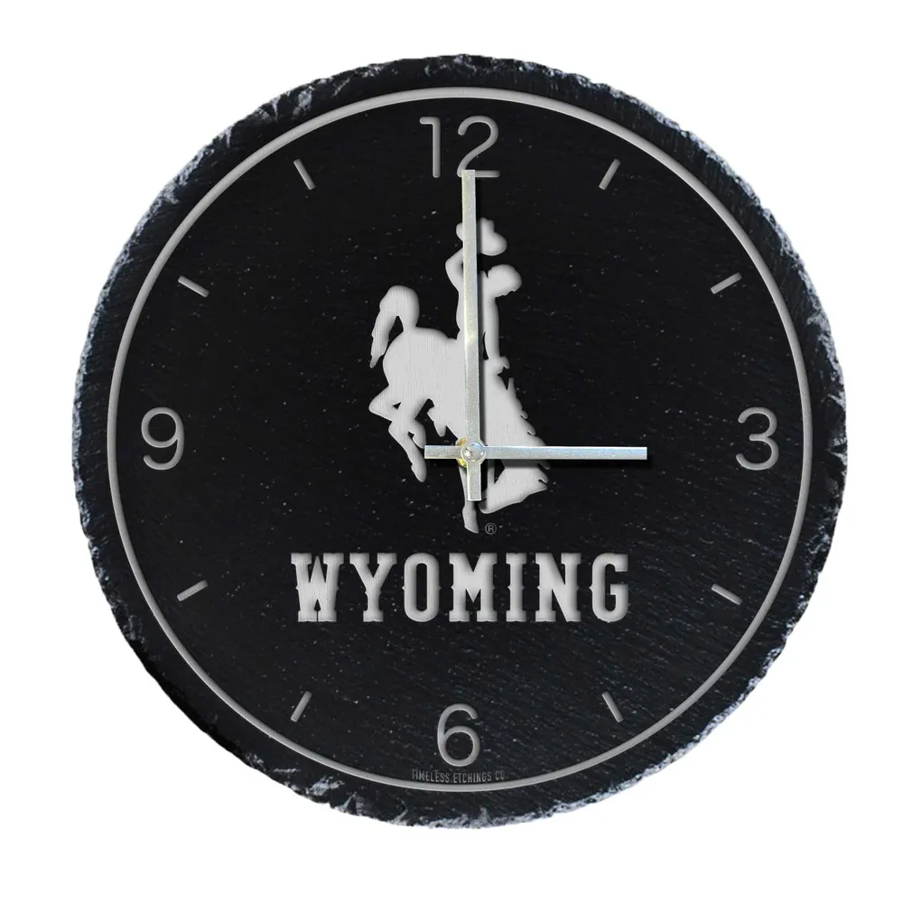 Lids Wyoming Cowboys 12'' Slate Clock - Gray