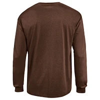 Men's Champion  Brown Wyoming Cowboys Arch Over Logo Long Sleeve T-Shirt